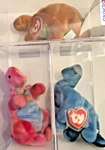 Ty Beanie Baby - Rex + Steg + Bronty Full Set! (Steg MWMT-MQ!) Authenticated! - Picture 1 of 10