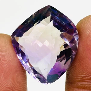 38.25 Cts Natural Purple Amethyst 27x23.6mm Fancy Cut Loose Untreated Gemstone - Picture 1 of 15