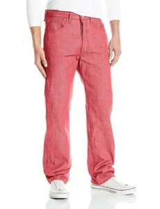 Levi's 501 Original Shrink to Fit 2229 Marsala Jeans Red Button Straight Leg - Picture 1 of 2