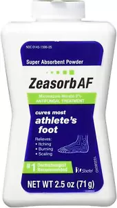 Zeasorb AF Antifungal Athlete's Foot Treatment Super Absorbent Powder 2.5 Ounce - Picture 1 of 1