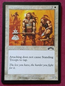 Magic The Gathering EXODUS STANDING TROOPS white card MTG - Picture 1 of 2