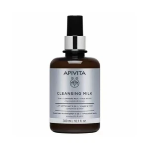 Apivita Cleansing Milk 3 in 1 Face - Eyes chamomile & honey 300 ml New-Fast Ship - Picture 1 of 3