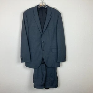 Hugo Boss 2 Pc Suit Jacket Pants Size 44R Dark Gray 100% Wool Pants Waist 38" - Picture 1 of 16