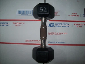 (1) HAMPTON 7.5lb. DUMBBELL CHROME KNURLED HANDLE Bodybuilding FITNESS exercise - Picture 1 of 2