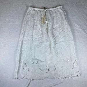 Universal Thread A-Line Skirt Womens L White Embroidered Elastic Waist Pull On - Picture 1 of 5