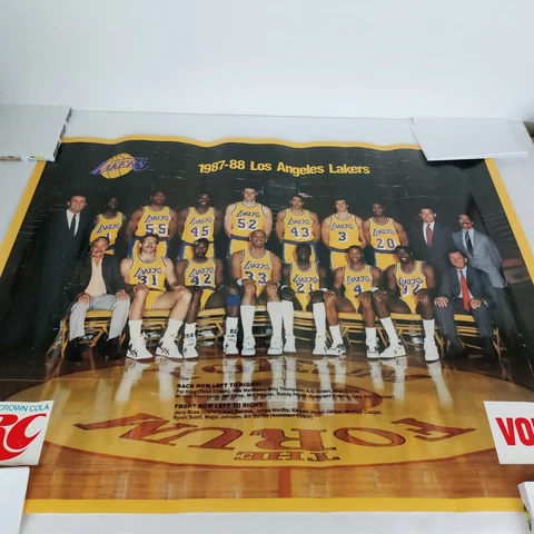 Vintage Los Angeles Lakers 1987-88 NBA Defending Champions Poster RC Cola Vons Cover