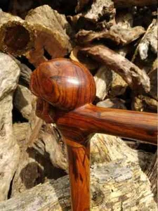 Walking stick Carved cane Wood | Skull Design Handicraft Custom - Picture 1 of 4