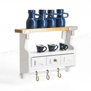 Scaffale cucina miniatura 1:6 porta utensili da parete accessori casa delle bambole decorazione - Foto 1 di 11