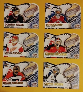 Juego de fusiones de red lateral de guante de prisma McDonalds 2000-01 (1-6) Roy Brodeur casi nuevo-como nuevo A2 - Imagen 1 de 14