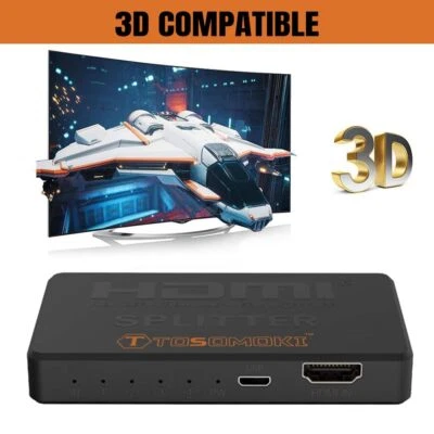 HDMI Splitter 1 In 4 Out 4K HDMI Splitter 1 To 4 Amplifier For Full HD 1080P 3D - Image 1 of 4