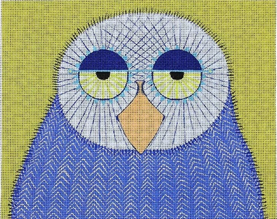 Needlepoint Handpainted Zecca Barred Owl 9x7 - Image 1 of 1
