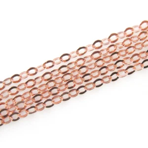 Rosevergoldet Sterlingsilber Flachkabel Oval Kette 2 mm Großpackung Posten am Fuß - Bild 1 von 3