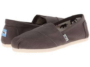 NEU DAMEN TOMS SLIPPER KLASSISCH ASCHE CANVAS MITTELFLATS OXFORD ORIGINAL - Bild 1 von 7