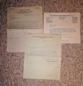 Vintage Briefpapier 3er Set Buchstaben an Hall Rod Works Hartholz Baumwollgarn 1910er+ - Bild 1 von 1