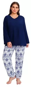 RH Plus Size Pajamas Pants Long Set Plush Women Sleepwear PJS XL 2X 3X PRHW2752 - Picture 1 of 11