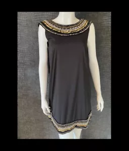 Forever Unique Black Heavily Beaded Dress US 6 - Picture 1 of 8
