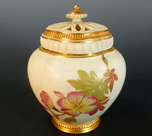 SUPERB 19th. CENTURY  ROYAL WORCESTER AESTHETIC MOVEMENT POT-POURRI - 1889 - Picture 1 of 17