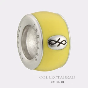 Authentic Endless Sterling Silver Yellow Endless Enamel Silver Bead 42100-13 - Picture 1 of 1