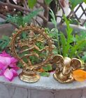 Lovely 4" Brass Dancing Shiva Natraj God of Dance &2"Ganesh Statue Diwali Gift