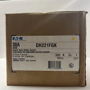 Eaton 30A 2 Pole Fusible Ser A Type 1 Indoor Heavy Duty Safety Switch DH221FGK - Picture 1 of 1