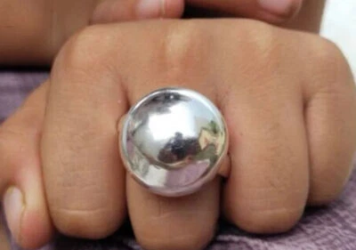 Chunky Dome Wedding Band Dome 925 Silver Statement Plain Wide Band Men's Jewelry - Image 1 of 4