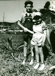 Photo ancienne enfants Eliane et Christian Raimon année 40 - Imagen 1 de 2
