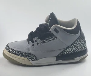 Nike Air Jordan 3 Retro Shoes Wolf Gray Boys 6Y Sneakers 398614-004 (NO INSOLES) - Picture 1 of 9