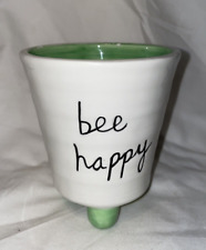 Silvestri Sandra Magnusson Ceramic Bowl Footed W/Candle Bee Happy Single Wick