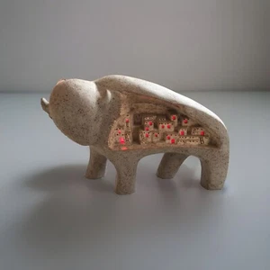 LÁMPARA BÚFALO SUROESTE VINTAGE ESCULTURA LUZ DE ACENTO EXCELENTE ESTADO - Imagen 1 de 11