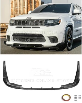 For 17-21 Jeep Grand Cherokee SRT Trackhawk CARBON FIBER Front Lip Splitter - Image 1 of 4