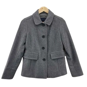 BANANA REPUBLIC Peacoat Womens Small Gray Wool Blend Pockets Lined - Picture 1 of 6