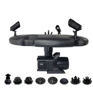 Floating Fountain, 1.5 HP Pump, 200' Cord, 12,500 GPH, 11 Patterns, Color Lights - Picture 1 of 6