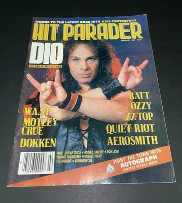 Hit Parader Magazine February 1986 Dio Motley Crue Van Halen + Kiss Poster - Image 1 of 4