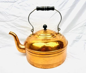 Paul Revere Ware Vintage Kupfer Teekessel mit Holzgriff großer 10" Boden - Bild 1 von 12