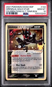 2021 POKEMON SWSH BLACK STAR PROMO #144 GRENINJA-GOLD STAR PSA 10 - Picture 1 of 2