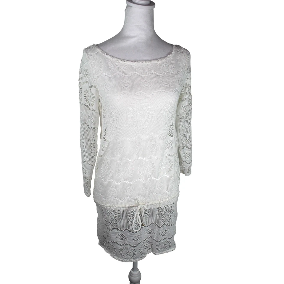 Ralph Lauren 蓝色标签泳罩沙滩泳池蕾丝抽绳腰部小号 — 第 1/4 张图片