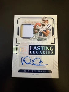 2024 Panini National Treasures Michael Irvin Lasting Legacies Patch Auto 17/25 - Picture 1 of 2