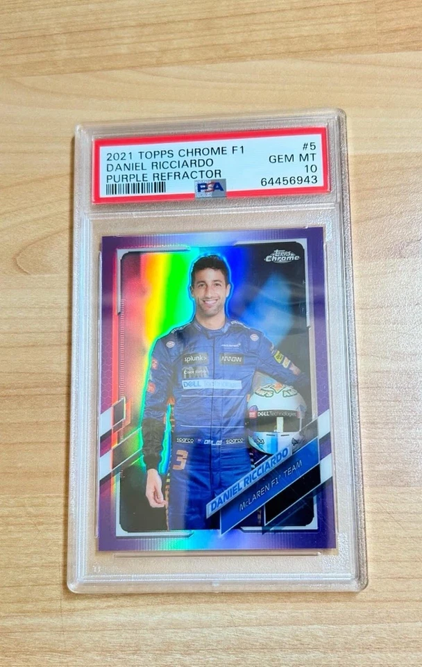 2021 Topps Chrome F1 Daniel Ricciardo Purple Refractor /399 #5  PSA 10 POP 18 - Image 1 of 2