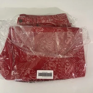 SUPREME BANDANA JACQUARD BAGGY JEAN RED SIZE 36 (SS25 WEEK 7) (100% AUTHENTIC) - Picture 1 of 12