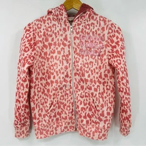 Jessica Simpson Pink Leopard Printed With Sherpa Lined Hood Full Size Hoodie XL - Picture 1 of 4