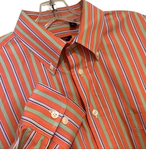 Burberry London Striped Button Down Shirt USA Cotton Men's Size Large - Picture 1 of 6