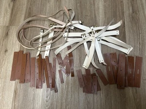 Cesta cesta correas etc lote de trabajo cuero Fortnum & Mason - Imagen 1 de 10