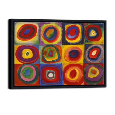 Framed Squares with Concentric Circles Canvas Wall Art of Wassily Kandinsky - Image 1 of 4