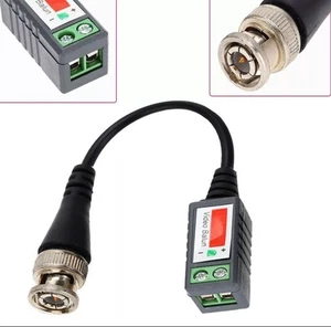 CCTV CAT5 UTP TO COAXIAL CAMERA CCTV TV POWER VIDEO BALUN BNC CABLE CONNECTORS - Picture 1 of 6