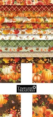 Timeless Treasures Gather With A Grateful Heart 10" Squares Cotton Fabric Bundle - Image 1 of 2