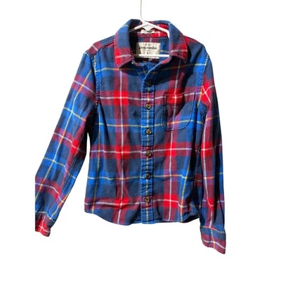 Camisa Abercrombie Niños Franela a Cuadros Abotonada Talla S Manga Larga Informal Azul Foto 1 de 4