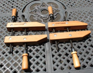 Vintage SEARS Craftsman 10 Zoll parallele Backen Set 2 Eichenholz Klemme Holzbearbeitung - Bild 1 von 11