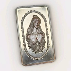 1974 MEM Mother's Day Spicy Portrait Vintage Silver Art Bar Rare Toned With Box - Picture 1 of 6