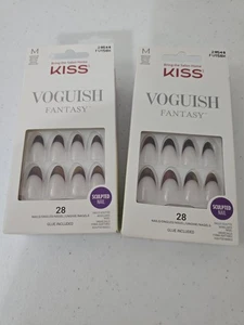 Kiss Voguish Fantasy Press on Nails 2er Set Medium Dark Pink mit Kleber - Bild 1 von 2