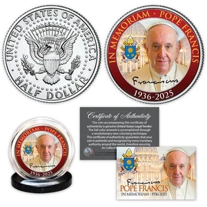 Moneda Papa Francisco JFK - Imagen 1 de 2